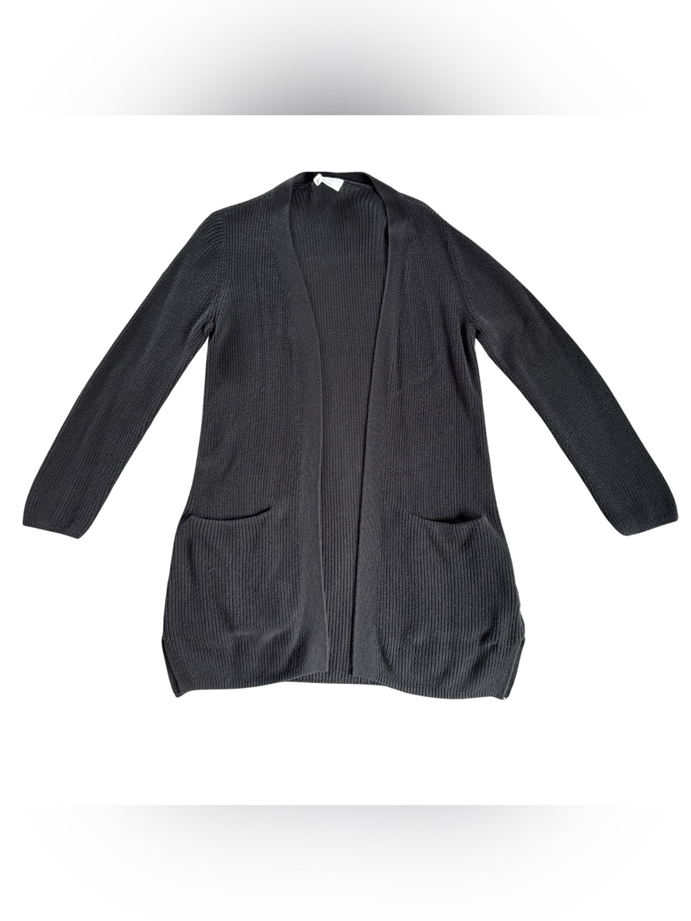 Old Navy Black Longline Open Front Cardigan Size Small Pockets